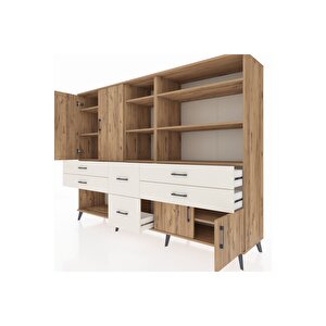 Hyperion Dolap 10 Raflı 6 Çekmeceli 4 Kapaklı 220x44x163 Çam-çam/aytaşı