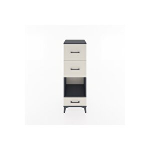 Hyperion Dolap Tek Raflı 3 Çekmeceli 44x44x134 Antrasit-aytaşı