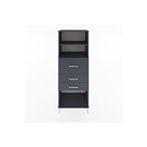 Hyperion Dolap 2 Raflı 3 Çekmeceli 60x44x163 Antrasit-antrasit