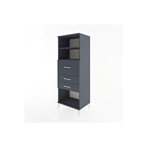 Hyperion Dolap 2 Raflı 3 Çekmeceli 60x44x163 Antrasit-antrasit