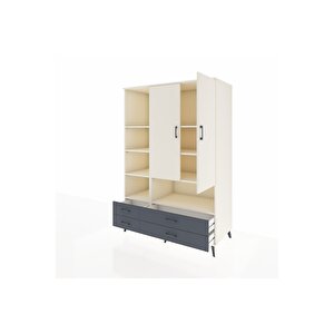 Kronos Dolap 8 Raflı 4 Çekmeceli 2 Kapaklı 132x59x195 Aytaşı-aytaşı/antrasit