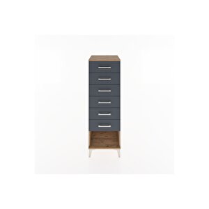Hyperion Dolap 6 Çekmeceli 44x44x134 Çam-antrasit