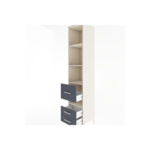 Hyperion Dolap 4 Raflı 3 Çekmeceli 44x44x221 Aytaşı-antrasit