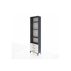 Arges Dolap 4 Raflı 3 Çekmeceli 60x30x221 Antrasit-aytaşı