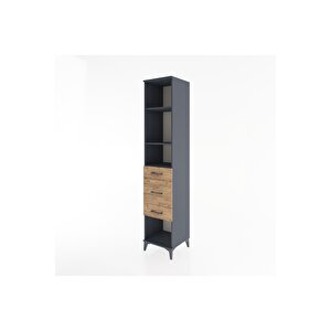 Hyperion Dolap 3 Raflı 3 Çekmeceli 44x44x221 Antrasit-çam