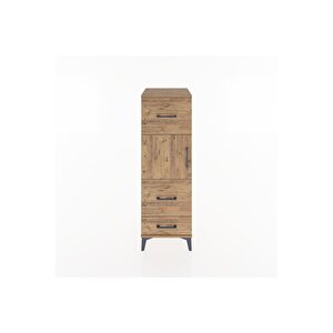 Hyperion Dolap Tek Raflı 3 Çekmeceli Tek Kapaklı 44x44x134 Çam-çam