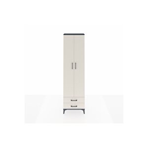 Arges Dolap 3 Raflı 2 Çekmeceli Tek Askılı 60x30x221 Antrasit-aytaşı