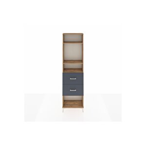 Arges Dolap 3 Raflı 2 Çekmeceli 60x30x221 Çam-antrasit