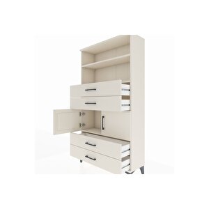 Arges Dolap 3 Raflı 4 Çekmeceli 2 Kapaklı 88x30x163 Aytaşı-aytaşı