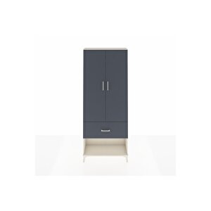 Arges Dolap 2 Raflı Tek Çekmeceli Tek Askılı 88x30x221 Aytaşı-antrasit