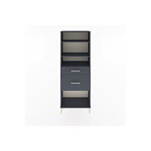 Arges Dolap 3 Raflı 2 Çekmeceli 60x30x163 Antrasit-antrasit