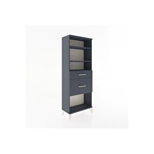 Arges Dolap 3 Raflı 2 Çekmeceli 60x30x163 Antrasit-antrasit