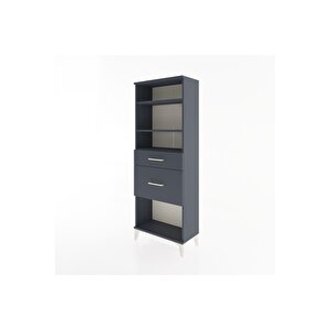 Arges Dolap 3 Raflı 2 Çekmeceli 60x30x163 Antrasit-antrasit