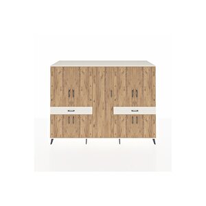 Kronos Dolap 12 Raflı 2 Çekmeceli 8 Kapaklı 220x59x163 Aytaşı-çam/aytaşı