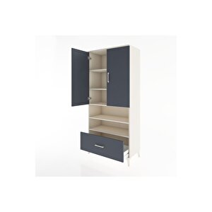 Hyperion Dolap 5 Raflı Tek Çekmeceli 2 Kapaklı 88x44x195 Aytaşı-antrasit