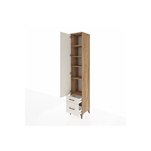 Hyperion Dolap 5 Raflı 2 Çekmeceli Tek Kapaklı 44x44x243 Çam-aytaşı