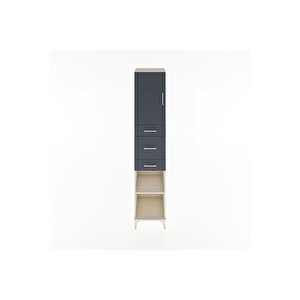 Hyperion Dolap 3 Raflı 3 Çekmeceli Tek Kapaklı 44x44x221 Aytaşı-antrasit