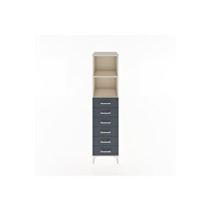 Hyperion Dolap 2 Raflı 6 Çekmeceli 44x44x182 Aytaşı-antrasit