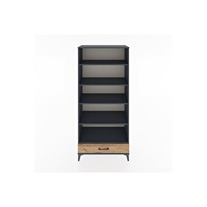 Hyperion Dolap 5 Raflı Tek Çekmeceli 88x44x195 Antrasit-çam