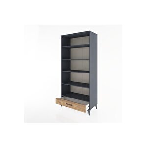 Hyperion Dolap 5 Raflı Tek Çekmeceli 88x44x195 Antrasit-çam