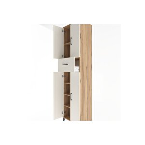 Hyperion Dolap 5 Raflı Tek Çekmeceli 4 Kapaklı 60x44x243 Çam-aytaşı