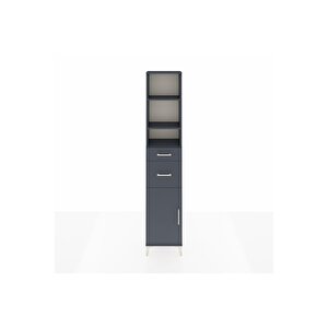 Arges Dolap 4 Raflı 2 Çekmeceli Tek Kapaklı 44x30x221 Antrasit-antrasit