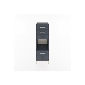 Hyperion Dolap Tek Raflı 5 Çekmeceli 44x44x134 Antrasit-antrasit