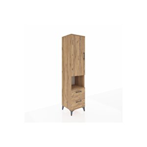 Hyperion Dolap 4 Raflı 2 Çekmeceli Tek Kapaklı 44x44x195 Çam-çam