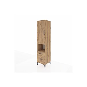 Hyperion Dolap 4 Raflı 2 Çekmeceli Tek Kapaklı 44x44x195 Çam-çam