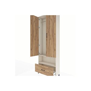Arges Dolap 2 Raflı Tek Çekmeceli Tek Askılı 88x30x243 Aytaşı-çam