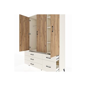 Hyperion Dolap 5 Raflı 5 Çekmeceli Tek Askılı 132x44x195 Aytaşı-çam/aytaşı