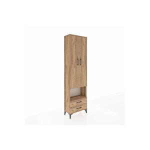 Arges Dolap 3 Raflı 2 Çekmeceli Tek Askılı 60x30x221 Çam-çam