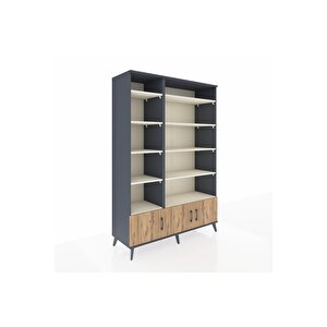 Hyperion Dolap 10 Raflı 3 Kapaklı 132x44x195 Antrasit-çam/aytaşı