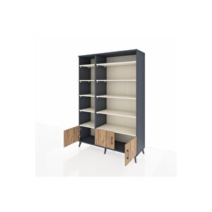 Hyperion Dolap 10 Raflı 3 Kapaklı 132x44x195 Antrasit-çam/aytaşı