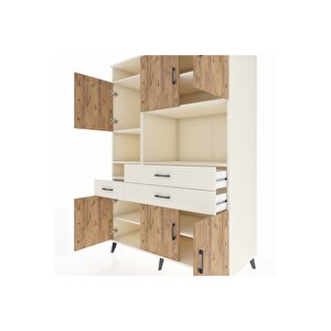 Kronos Dolap 9 Raflı 3 Çekmeceli 6 Kapaklı 132x59x195 Aytaşı-çam/aytaşı
