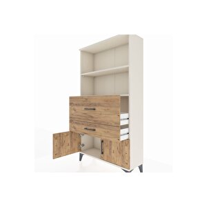 Arges Dolap 2 Raflı 2 Çekmeceli 2 Kapaklı 88x30x163 Aytaşı-çam