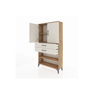 Arges Dolap 3 Raflı 2 Çekmeceli 2 Kapaklı 88x30x163 Çam-aytaşı