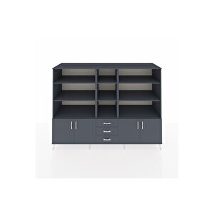 Kronos Dolap 11 Raflı 3 Çekmeceli 4 Kapaklı 220x59x163 Antrasit-antrasit