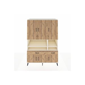 Kronos Dolap 8 Raflı 2 Çekmeceli 6 Kapaklı 132x59x195 Aytaşı-çam/çam