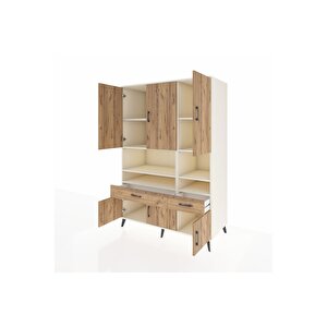 Kronos Dolap 8 Raflı 2 Çekmeceli 6 Kapaklı 132x59x195 Aytaşı-çam/çam