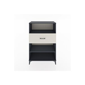 Hyperion Dolap 2 Raflı Tek Çekmeceli 88x44x134 Antrasit-aytaşı