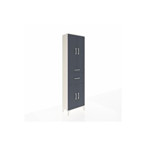 Arges Dolap 4 Raflı 2 Çekmeceli 4 Kapaklı 60x30x221 Aytaşı-antrasit