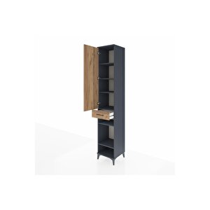 Hyperion Dolap 6 Raflı Tek Çekmeceli Tek Kapaklı 44x44x243 Antrasit-çam