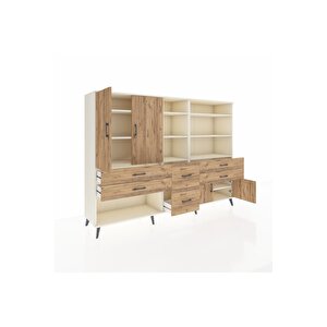 Hyperion Dolap 10 Raflı 6 Çekmeceli 4 Kapaklı 220x44x163 Aytaşı-çam