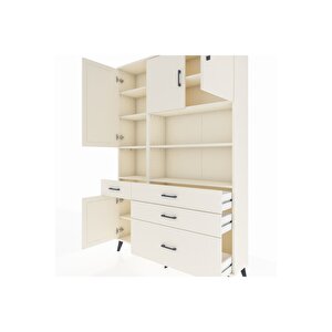 Arges Gardrop 9 Raflı 4 Çekmeceli 4 Kapaklı 132x30x195 Aytaşı-aytaşı