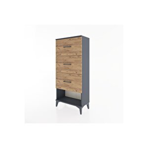 Hyperion Dolap 3 Çekmeceli 60x44x134 Antrasit-çam