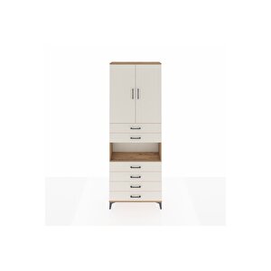 Arges Dolap 4 Raflı 6 Çekmeceli 2 Kapaklı 88x30x243 Çam-aytaşı