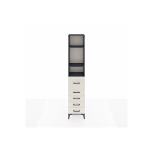 Arges Dolap 3 Raflı 5 Çekmeceli 44x30x221 Antrasit-aytaşı