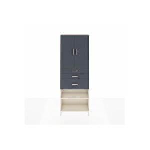 Arges Dolap 4 Raflı 3 Çekmeceli 2 Kapaklı 88x30x243 Aytaşı-antrasit