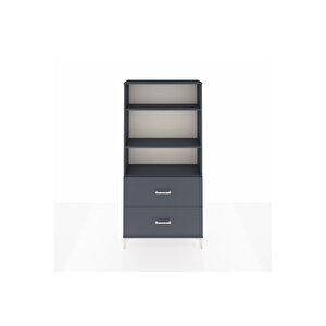 Arges Dolap 3 Raflı 2 Çekmeceli 88x30x182 Antrasit-antrasit